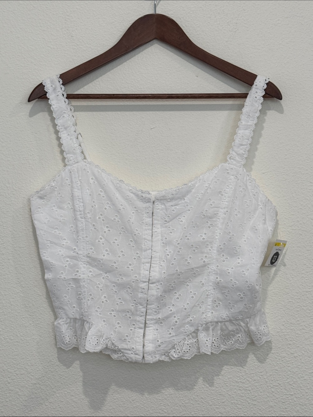 All in Favor White Eyelet Ruffle Camisole